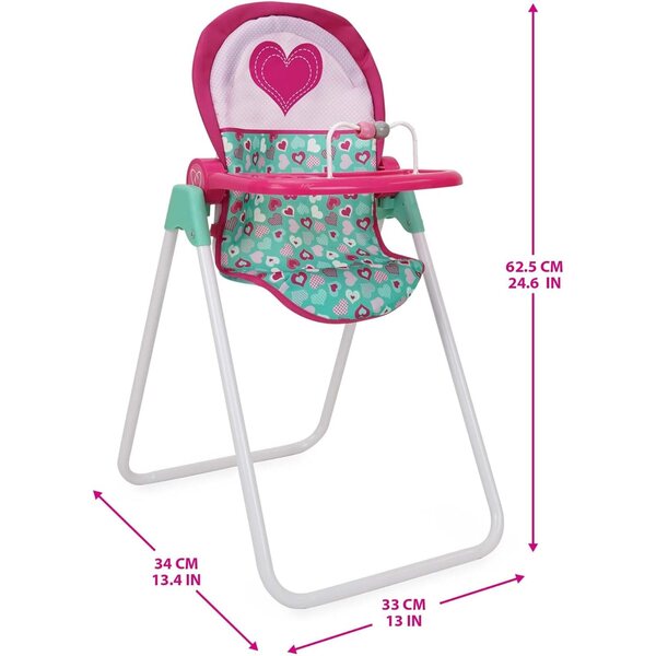 Mint Heart Foodie Doll Spielzeug-Hochstuhl mit Zubehör für Kindergerichte ab 3 Jahren
