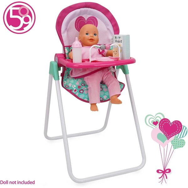 Mint Heart Foodie Doll Spielzeug-Hochstuhl mit Zubehör für Kindergerichte ab 3 Jahren