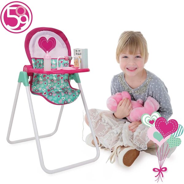 Mint Heart Foodie Doll Spielzeug-Hochstuhl mit Zubehör für Kindergerichte ab 3 Jahren