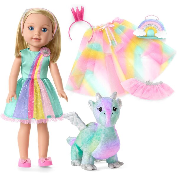 American Girl WellieWishers Camille Doll 37 cm avec petit dragon et accessoires complets