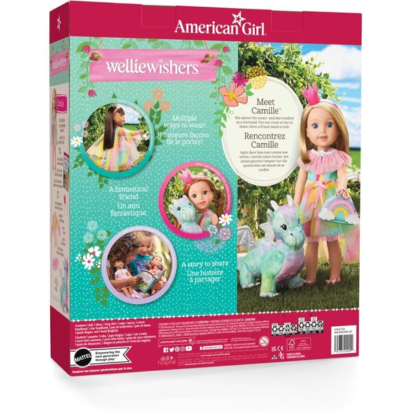 American Girl WellieWishers Camille Puppe 37 cm mit kleinem Drachen und komplettem Zubehör