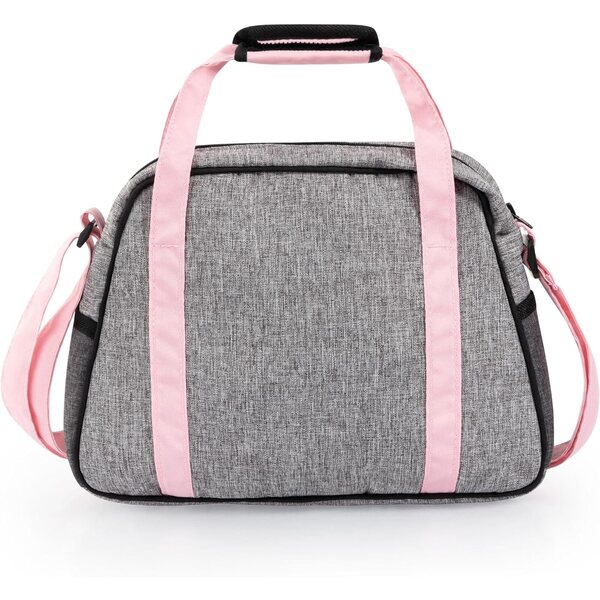 Puppentasche mit Wickelzubehör | Rosa-graues Einhorn-Design für Kinder ab 18 Monaten