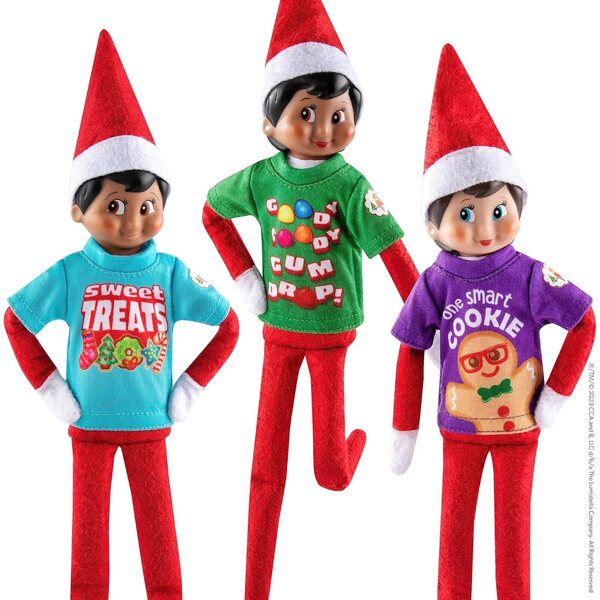 The Elf on the Shelf Set 3 Claus Couture T-Shirts für Scout Elf mit Blechetui