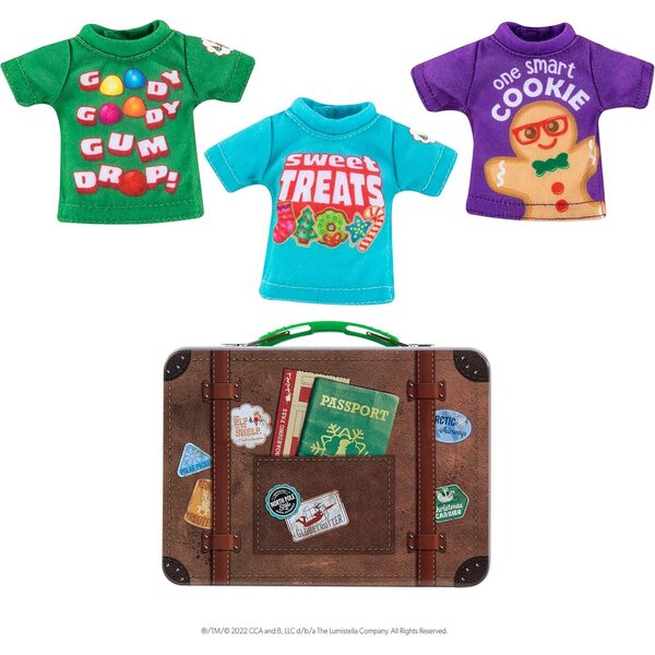 The Elf on the Shelf Set 3 Claus Couture T-Shirts für Scout Elf mit Blechetui