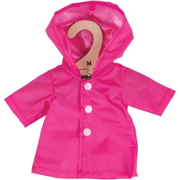 Bigjigs Toys Imperméable Rose pour Poupées de 34 cm - Accessoire de Mode Poupée