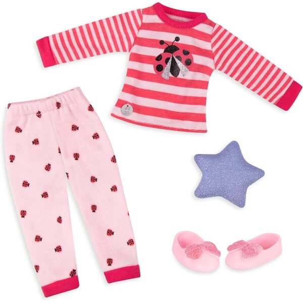 Pyžamový obleček Ladybug Glitter pro 14palcové panenky - kompletní sada 3+ let