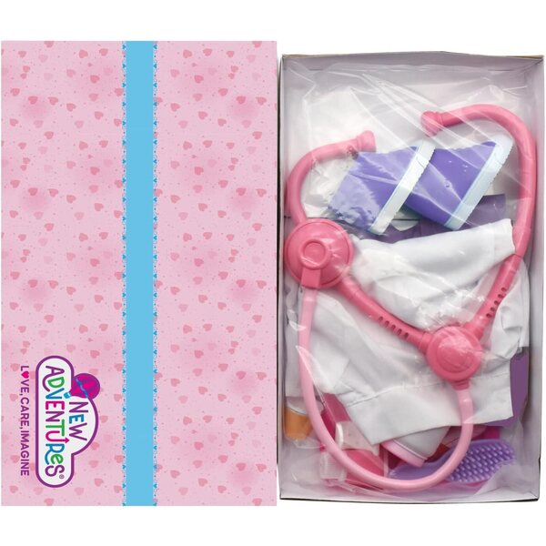 40 cm dokterskostuumset voor poppen - 15 accessoires voor rollenspel