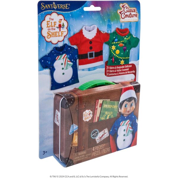 Set aus 3 Claus Couture T-Shirts für Elfen mit Weihnachtsthemen: Kekse, Schokolade und Donuts
