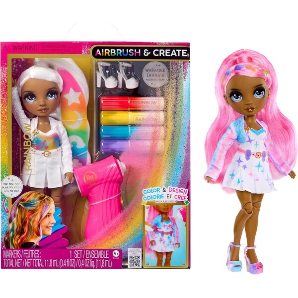 Rainbow High Airbrush-Set: Gestalten Sie Ihre DIY-Modepuppe mit abwaschbaren Markern