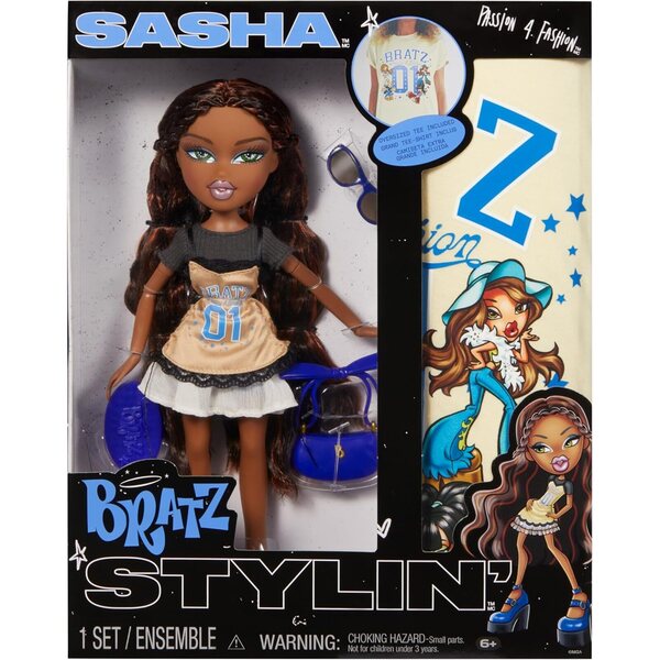 Bratz Stylin’ Sasha: bambola moda con T-shirt personalizzabile e accessori
