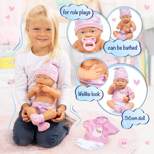 15-Zoll-Neugeborenenpuppe mit Kleidung und Accessoires, realistisch und Badezimmer