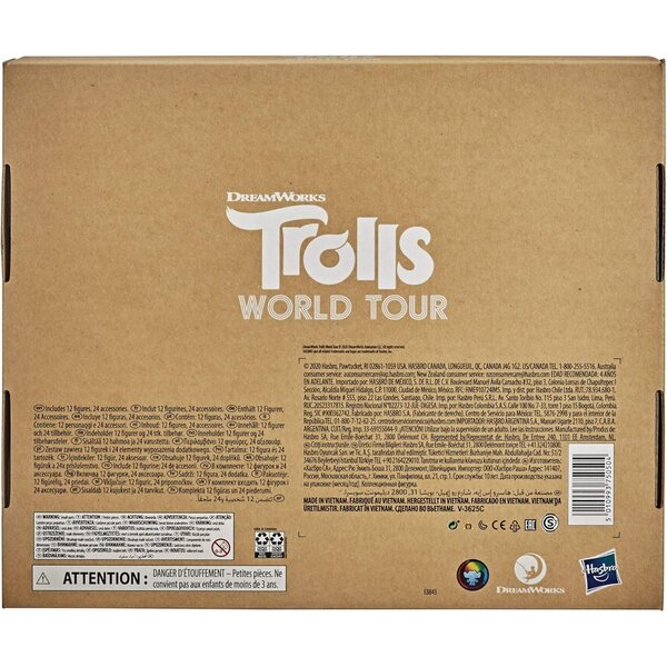 Tiny Dancers Trolls World Tour Edition Regenbogen-Set mit 12 Minifiguren und Zubehör