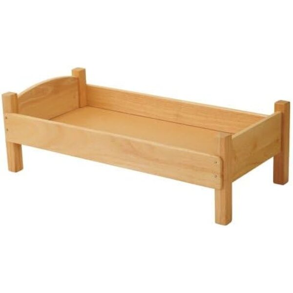 Solid Hardwood Baby Doll Bed – Sturdy, Child-Sized Wooden Doll Bed for Pretend Play – 29” x 14” – Durable, Timeless Design for Early Childhood Classrooms, 18 Months+
