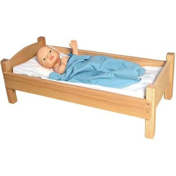 Solid Hardwood Baby Doll Bed – Sturdy, Child-Sized Wooden Doll Bed for Pretend Play – 29” x 14” – Durable, Timeless Design for Early Childhood Classrooms, 18 Months+