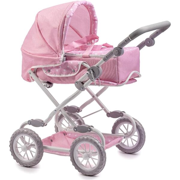 Deluxe-Klappkinderwagen für Puppen Berenguer Boutique Pink mit Baldachin