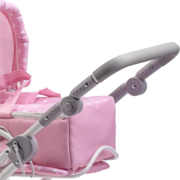 Deluxe-Klappkinderwagen für Puppen Berenguer Boutique Pink mit Baldachin