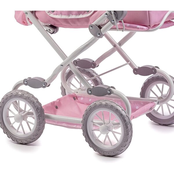 Deluxe-Klappkinderwagen für Puppen Berenguer Boutique Pink mit Baldachin