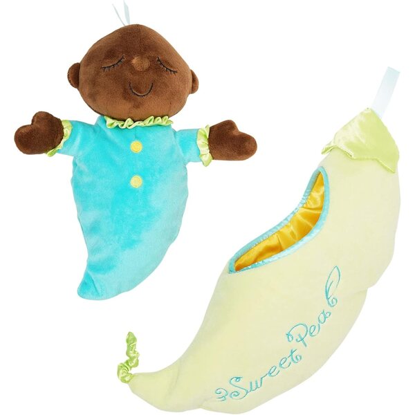 Manhattan Toy Snuggle Pod Sweet Pea Brown - Pehmeä nukke vauvoille yli 6 kuukauden ikäisille