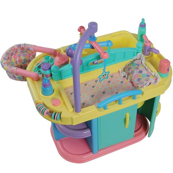 Constructive Playthings Baby Doll Changing Table with Accessories, Multicolor