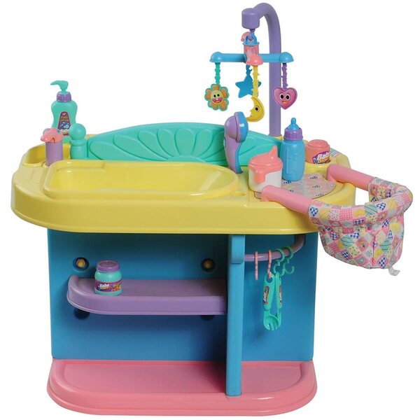 Constructive Playthings Baby Doll Changing Table with Accessories, Multicolor