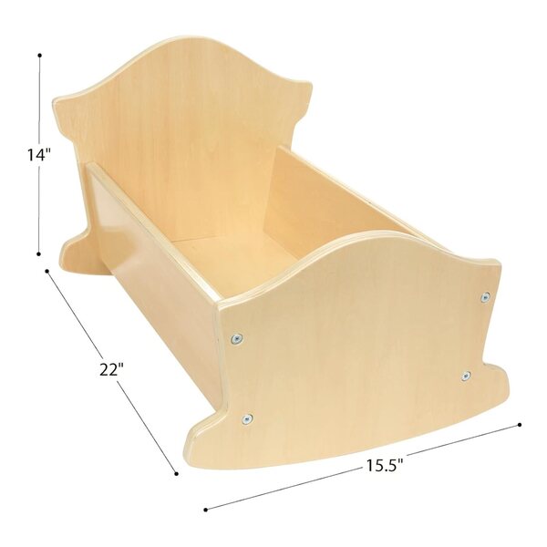 Holzwiege für Puppen bis 56 cm, Lernspielzeug für Kinder