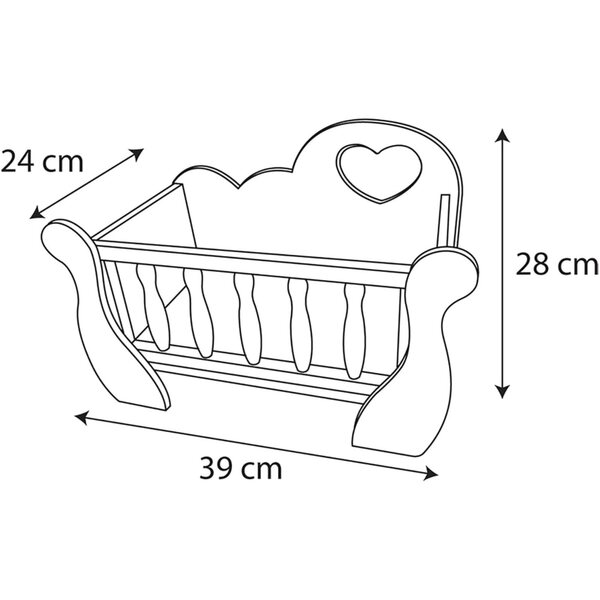 Lissi vícebarevná dřevěná kolébka pro panenky a plyšové hračky do 45 cm
