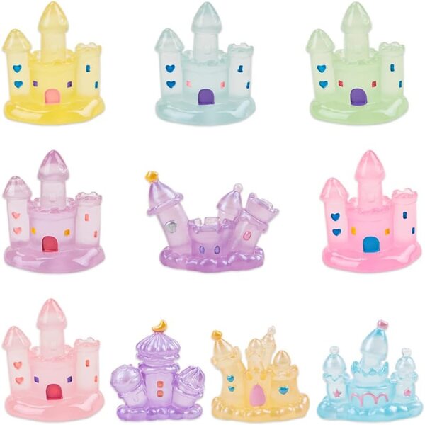 SaiDian Set 10 Mini Castelli delle Fate Luminose in Resina per Decorazioni Fantasia