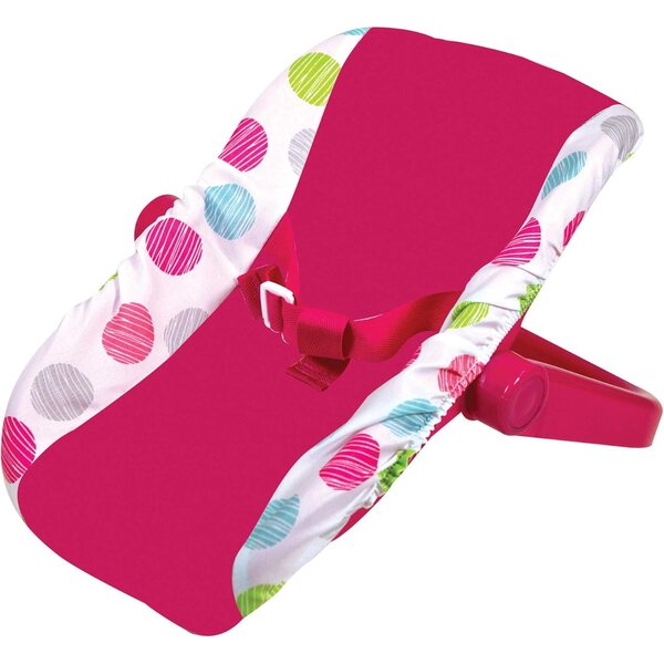 Lissi 12-Zoll-Puppenset mit faltbarem Autositz und Kinderwagen in Pink Polka Dot