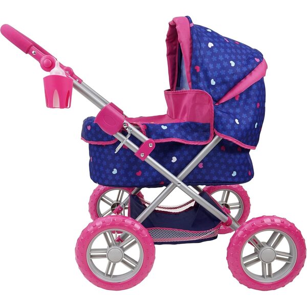 509 Einhorn-Puppenwagen, Spielzeugkinderwagen mit großen Rädern und ausziehbarem Bezug, 3+