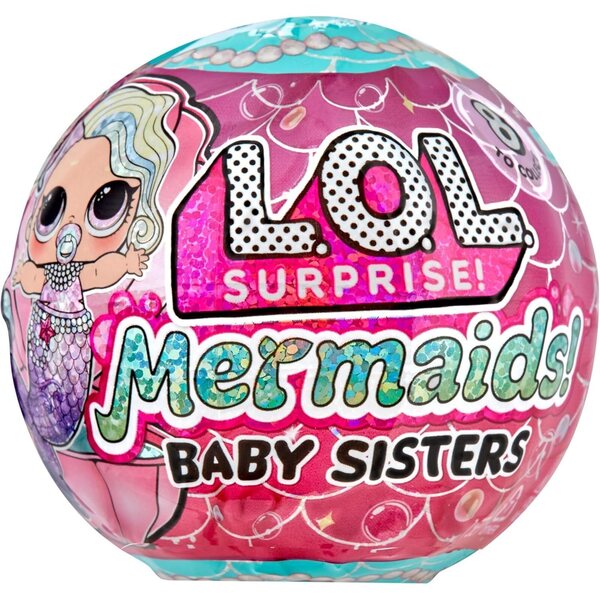LOL Surprise Mermaids Baby Sisters: 8 dockor med färgskiftande svansar och tillbehör