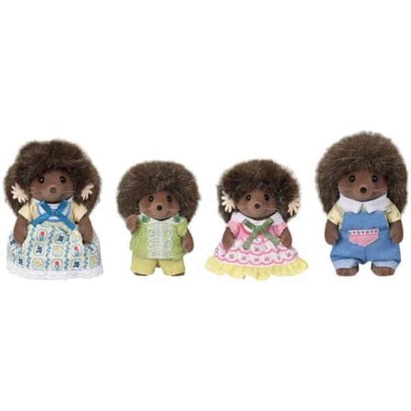 Calico Critters Hedgehog Pickleweeds Family - Ensemble de 4 miniatures douces et posables