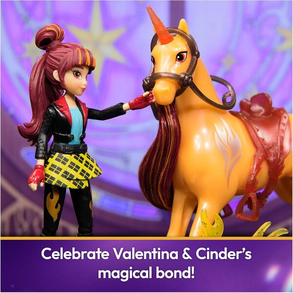 Unicorn Academy Valentina & Cinder Set mit Pferd und leuchtendem Zubehör für Mädchen ab 4 Jahren