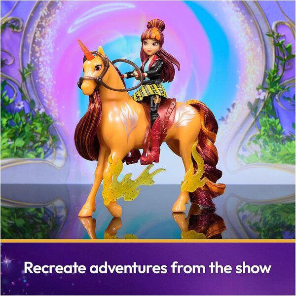 Unicorn Academy Valentina & Cinder Set mit Pferd und leuchtendem Zubehör für Mädchen ab 4 Jahren