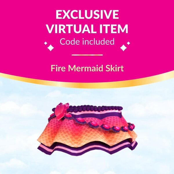 Royale High Fire Mermaid 3-Zoll-Puppe mit 9 Zubehörteilen und virtuellem Code im Lieferumfang enthalten