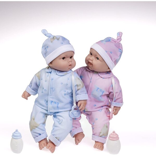 Păpuși gemene moi 33 cm cu haine detașabile pentru copii de la 2 ani JC Toys
