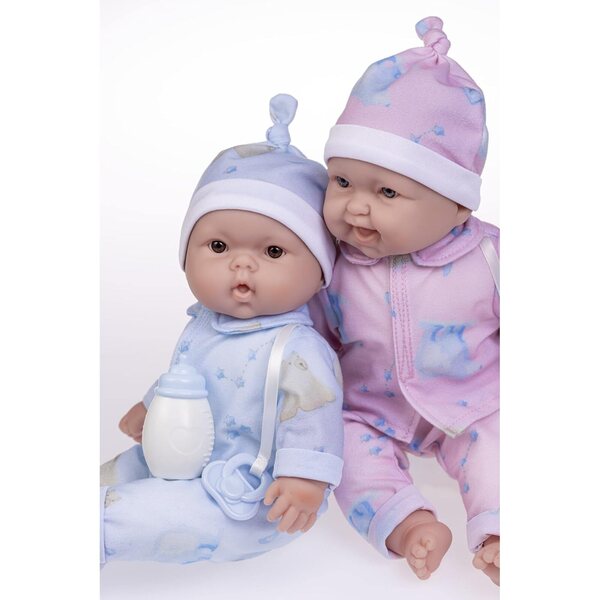 Păpuși gemene moi 33 cm cu haine detașabile pentru copii de la 2 ani JC Toys