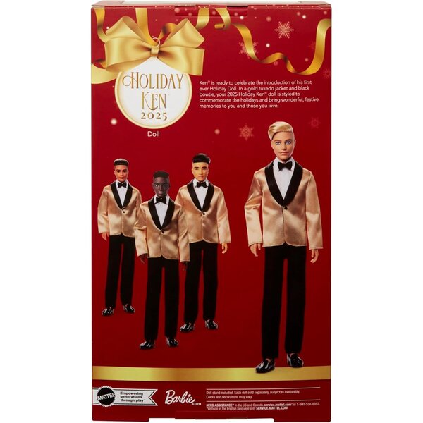 Brīvdienu lelle Barbie Signature Ken 2025 ar zelta uzvalku un kolekcionējamu iepakojumu